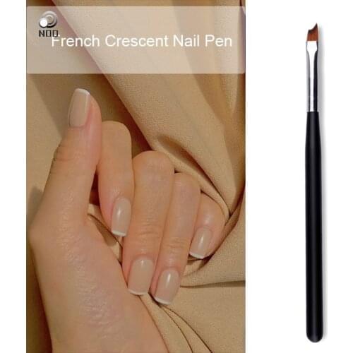 1 pc Acrylic French Tip Nail Brush Half Moon Shape Drawing Pen Handle UV Gel Painting Nail Art Tools