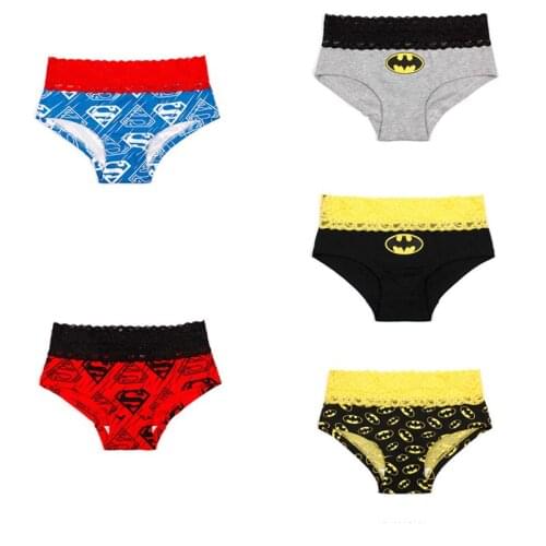 Classic cartoon print panties Anime Superhero Cosplay lace triangle panties