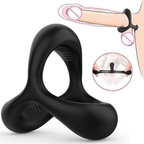 Penis Ring Sex Men Time Delay Ejaculation Erection Cock Ring Male Chastity Device Dick Enlarger Ring Scrotum Bind Erotic Sex Toy