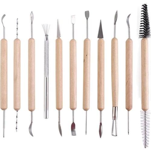 11pcs Clay Sculpting Kit Sculpt Smoothing Wax Carving Pottery Ceramic Tools Polymer Shapers Modeling Carved Tool Perfect