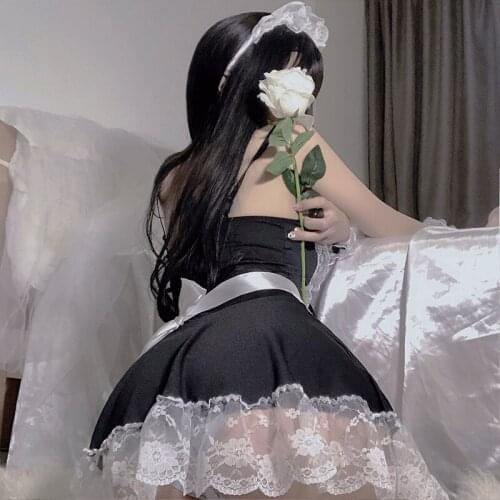 Maid costume cosplay Japanese cute girl lace sexy lingerie suit anime kawaii mini dress