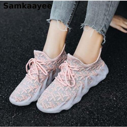 Size 36-40 Women Sneakers Vulcanize Shoes Spring Autumn Female Zapatos Mesh Tennis Mujer Breathable Lace-Up Pink Footwear y32
