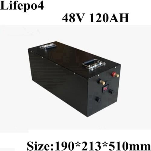 48v 120ah High Capacity Lifepo4 Lithium Battery Pack for 4500W 5000W Industrial Equipment Aviation Military RV + 10A Charger