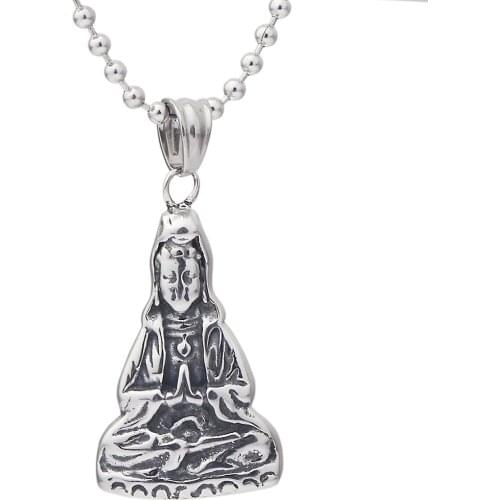 Goddess of mercy necklace pendants for men buddha charms mantra jewelry for men