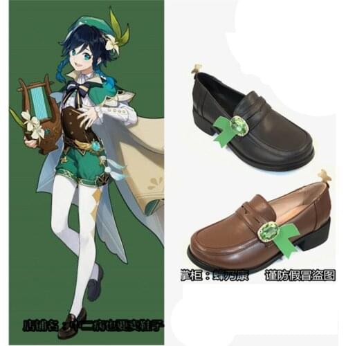 Hot Game Genshin Impact Venti Cosplay Shoes Halloween Christmas Gift Fancy Stage Performance Props Anime Decor