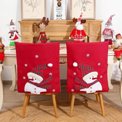 Christmas Chair Cover Holiday Party Decor Dining Chair Covers Xmas Decorations for Home