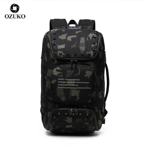 OZUKO Multifunctional USB Backpack Men Anti-theft Waterproof Fashion 15.6 Inch Laptop Shoe Bag Male Backpack Travel mochila