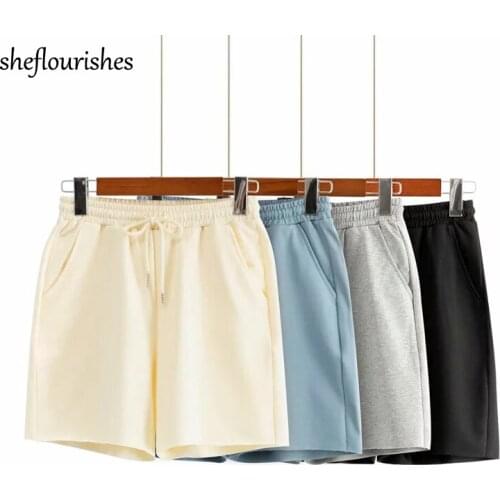 Vintage shorts women high waisted sweatshorts summer casual shorts joggers women clothing korean biker shorts black apricot 2021