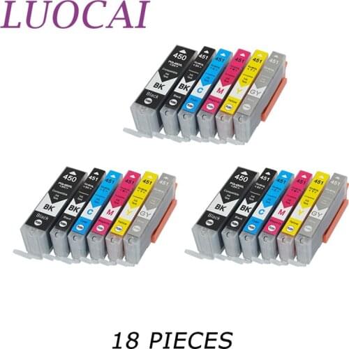 18X LuoCai Compatible Ink Cartridges For Canon PGI-450 CLI-451 pgi450 cli451 PIXMA MG5440 MG5540 MG6340 MG6440 MG7140 Printer