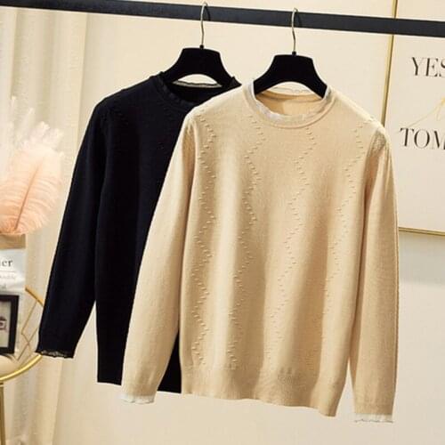 Women Knit Sweater Pullover Jumpers O-neck Retro Vintage Pullover Knitwear Striped Korean Fashion Top Femme Knit Sweater