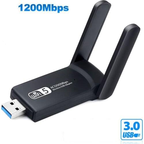 2.4GHz/5.8GHz USB3.0 WiFi Adapter Dual Band Wireless Network Lan Card 1200Mbps WiFi Receiver Wi-Fi External For Desktop Computer