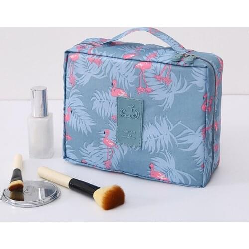 Multifunction Flamingo Cosmetic Bag Neceser Women Floral Makeup Bags Travel Waterproof Storage Toiletry Organizer Make up Cases