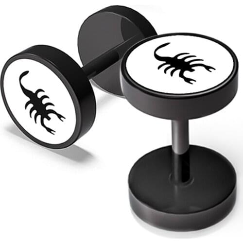 XinTong 2021 New Trend Earrring Stud Style Gothic Scorpion Design for Man 1pair