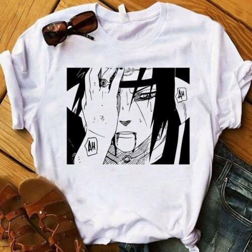 Women T-shirt 2020 Ninja War Print Anime Graphic Top Female Clothing 90s Harajuku Streetwear O-Neck Ladies White T-shirt Top Tee