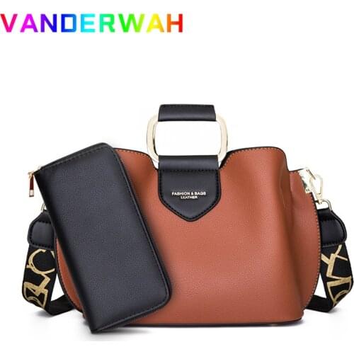 2 Piece Set Women Shoulder Messenger Handbag Small Coin Purse Ladies Large Crossbody Hand Bags for Female 2021 Elegant Tote Sac