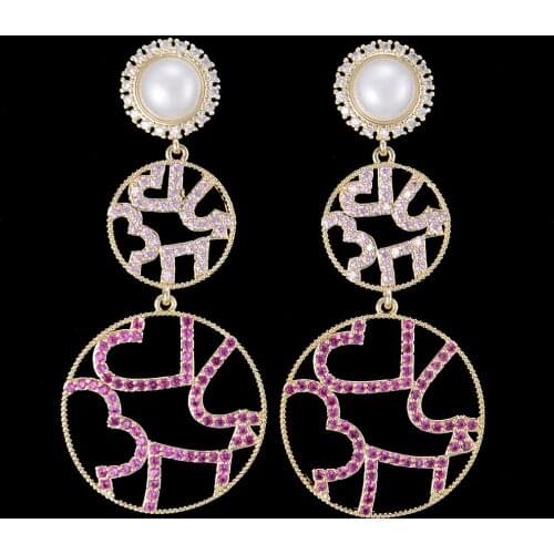 Blachette Luxury Unique Calabash CZ Hollow Drop Dangle Long Earrings For Women Bridal Wedding Daily Party Anniversary Jewelry