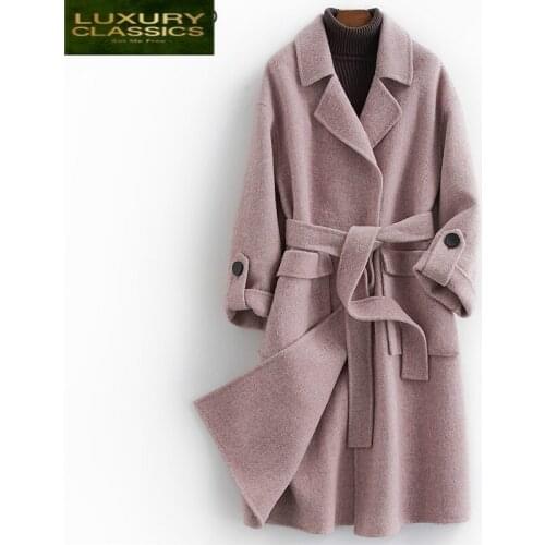 Winter Woman 2021 Coats Wool Coat Female Sided Woolen Jackets Elegant Ladies Autumn Spring Slim Long Overcoat LWL1315