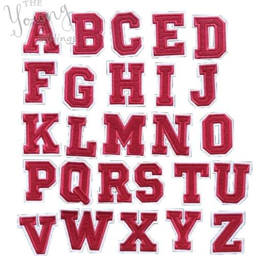 10pcs for sale High Quality Cartoon Red Letters Hot melt adhesive Iron no patch Embroidery Badges DIY Craft supplies Accessories