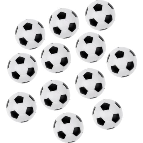 12 Pack Soccer Foosballs - 36mm Black And White Engraved Table Soccer Balls