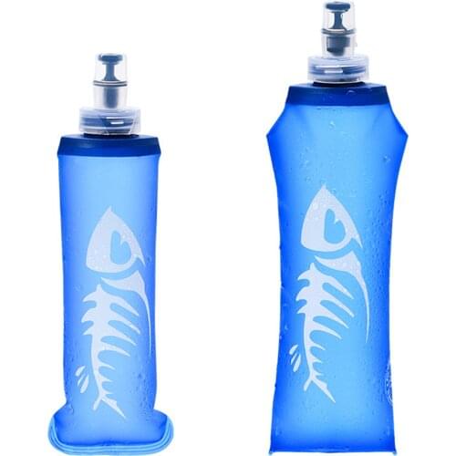 250/500ml Silicon Water Bottle For Hiking Tpu Sports Soft Bottle Foldable Running Water Bag Silicon Water Bottle For Hiking