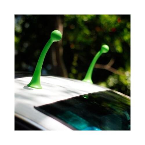3D Snail Angle Car Roof Sticker Cute Lady Girl Car Modification Decal Green Car-Styling Man Cool Auto Tuning Sticker 2pcs