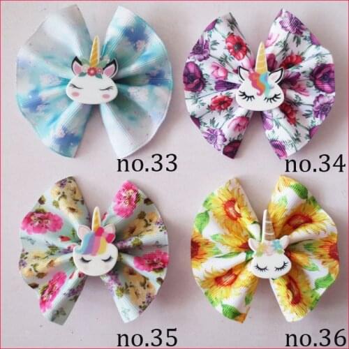 50 BLESSING Girl 3" Fan Hair Bow Clip Flower Unicorn Accessories Wholesale