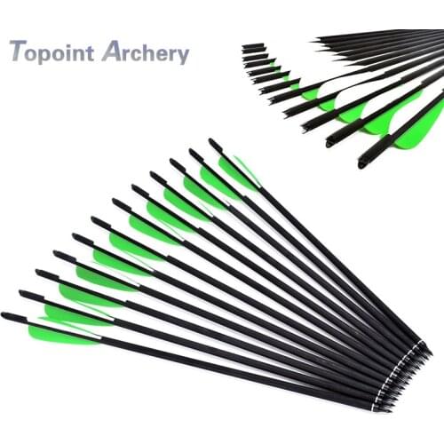 6/12Pcs 16/17/18/20/22 Inch Carbon Crossbow Arrow For Crossbowl Archery Hunting