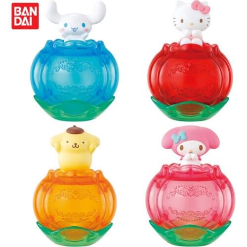 7.5cm BANDAI Sanrio Mymelody HelloKt Cinnamoroll Pompom Purin Happy Collectible Model Toy Figurine