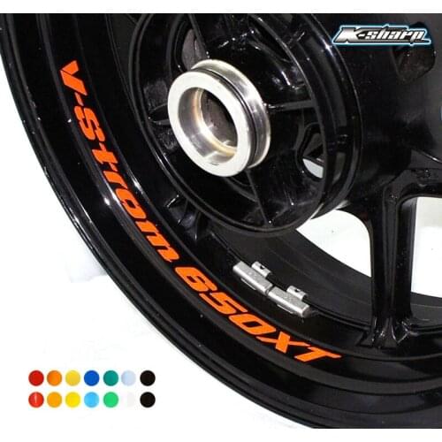 8 X custon inner rim decals wheel reflective sign Stickers stripes Fit SUZUKI V-STROM 650X
