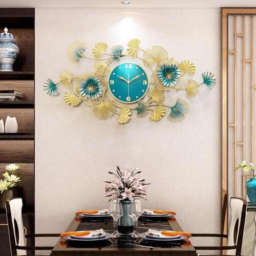 Creative Large Wall Clock Modern Design Living Room Luxury Chinese Metal Wall Clock Silent Reloj De Pared Home Decoration DG50WC
