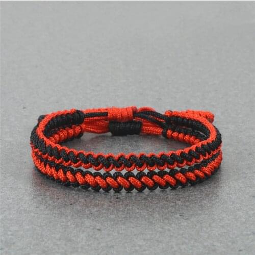 2pcs/set Handmade Knot Rope Bracelets Women Men Lucky Tibetan Buddhist Woven Thread Bangles Buddha Jewelry Best Friend Gifts