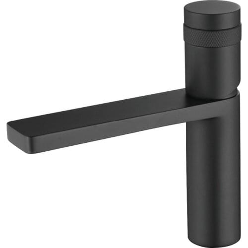 Black solid brass bathroom sink faucet Cold and hot water basin faucet Exquisite switch handle-Free shipping