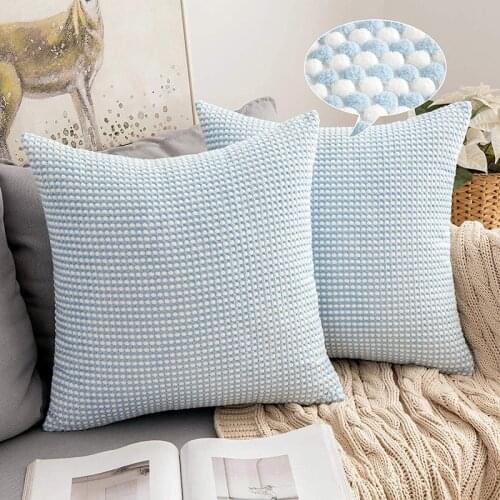 Decorative cushion cover Soft Corduroy Solid Cushion Case Brown Pillow Cases for Couch Sofa Bedroom Car Throw Pillows 45X45