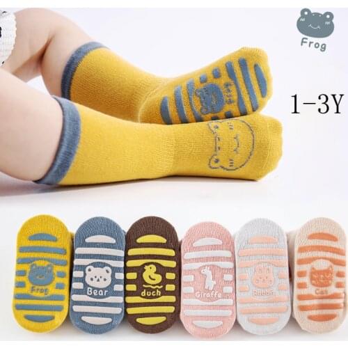 Wecute Baby Socks for 1-3years Child Kids Spring and Autumn Socks Non-slip Floor Socks Cute Cartoon Animals Toddler Trampoline
