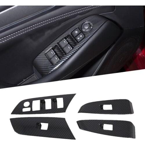 For Mazda 6 Atenza Mazda6 M6 2020 Car Carbon Interior Door Armrest Window Lift Switch Cover Frame Trim Styling Stickers ABS LHD