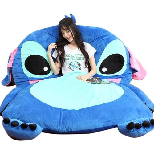 Fancytrader Anime Plush Stitch Sofa Bed Tatami Giant Soft Beanbag Carpet Mattress Sleeping Bag 3 Sizes Great Novelty Gift