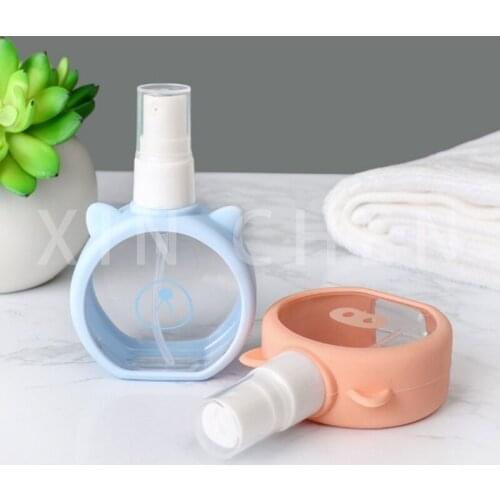 55ml Empty Spray Bottles with Silicone Cover Cartoon Cute Fine Mist Sample Bottle Plastic Mini Refillable Perfume Containers