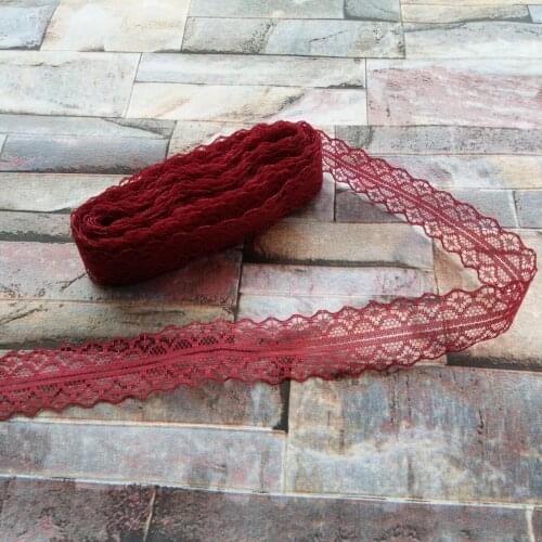 Hot Sale Wholesale! Beautiful 10 yards Wine Red lace ribbon 28mm width DIY Jewelry/Clothing accessories For Sewing