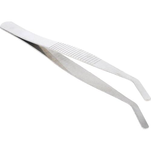 Curved Round Stainless Steel Tweezers 12 cm / 4.7 inch Laboratory