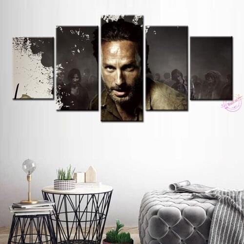 The Walking Dead 5 Pieces HD Print Painting Modular For Modern Decorative Bedroom Living Room Home Wall Art Decor