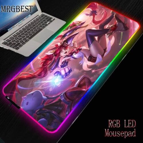 MRGBEST League of Legends Large Lock Edge RGB LED Mouse Pad Non-slip Rubber Laptop 25X35/30 X 80 / 40X90CM FOR Game Player Mat