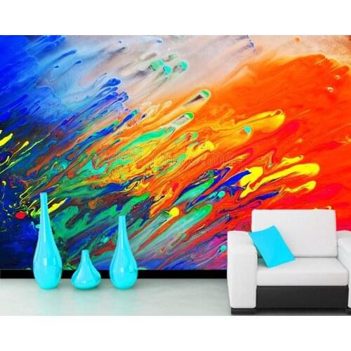 Colorful abstract acrylic painting 3d wallpaper papel de parede,living room sofa wall bedroom wall papers home decor bar mural