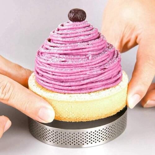 DIY Stainless Steel Round Cake Molds Non-Stick PizzaTart Ring Fruit Pie Dessert Mousse Tarts Circle Kitchen Pastry Baking Tool