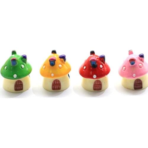 Miniature Fairy Garden Gnome Resin Mushroom House Model Cameo Cabochons For Dollhouse DIY Accessories