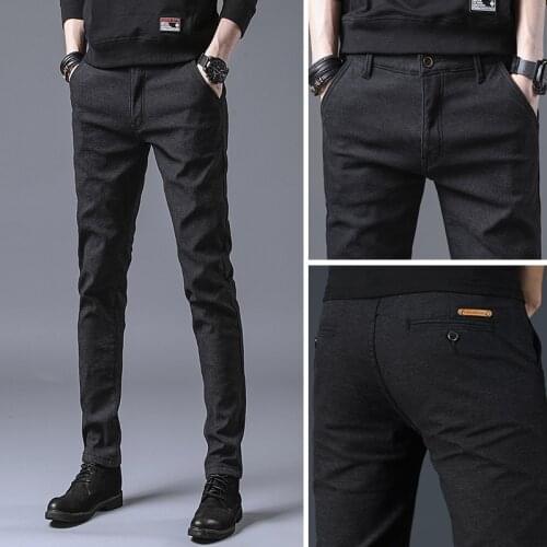 2020 Spring New Mens Multicolor Casual Pants Business Fashion Elastic Solid Color Slim Fit Trousers Male Brand Clothes