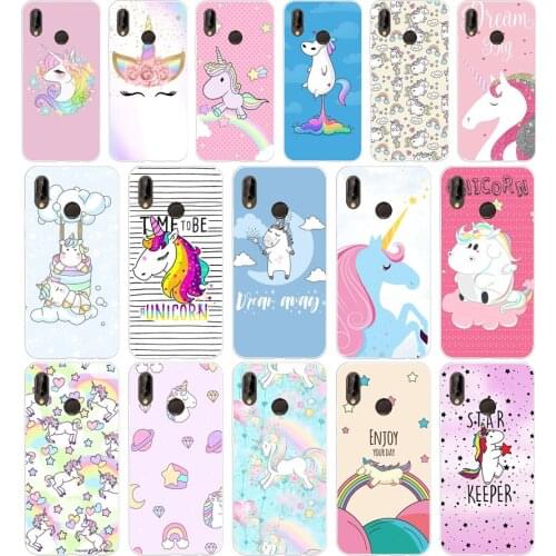 286H Unicorn On Rainbow Jetpack Soft Silicone Tpu Cover Case for huawei p 20 lite pro y6 2017 mate 10 lite