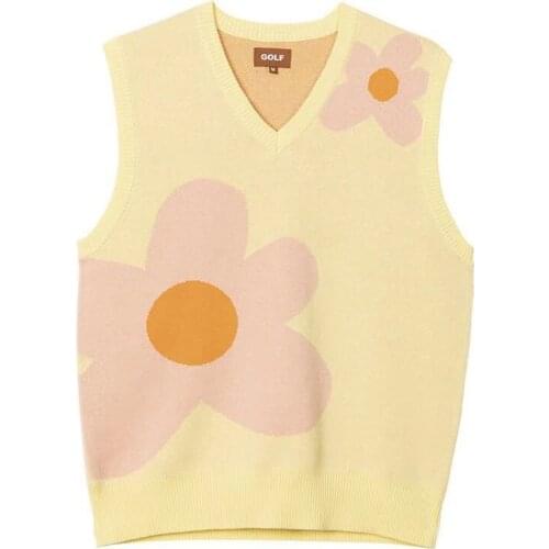 New 2020 men Luxury golf Flower Le Fleur Tyler The Creator Knit Casual Sweaters Vest sleeveless Asian Plug Size High Drake #M13