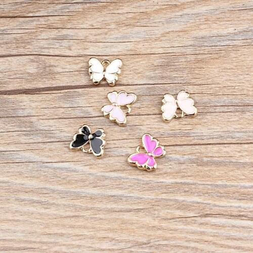 Wholesales 10 Pieces/lot High Quality Fashion Metal Butterfly Charms for Necklace Earring Keychains Jewelry Making Accessory