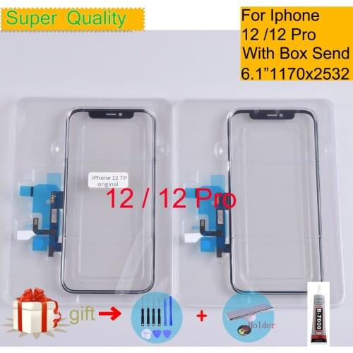 Original For Iphone 12 Pro Touch Screen Digitizer Panel Sensor Front Glass Lens For iphone 12 LCD Glass Replacement