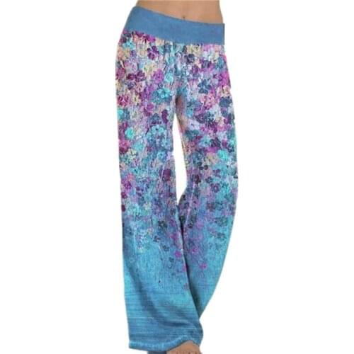 Casual Loose Lady Pants 2021 Female Loose Print Yoga Wide Leg Sports Pants Sport Women Fitness Outdoor Spring Woman Clothing